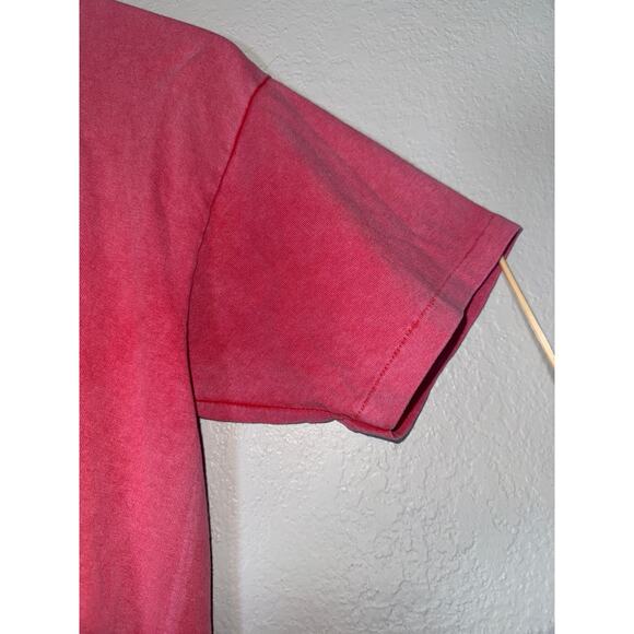 Y2K Single Stitch Long Beach Island LBI Graphic Tee Size Medium Pink Red Surf - Picture 3 of 6